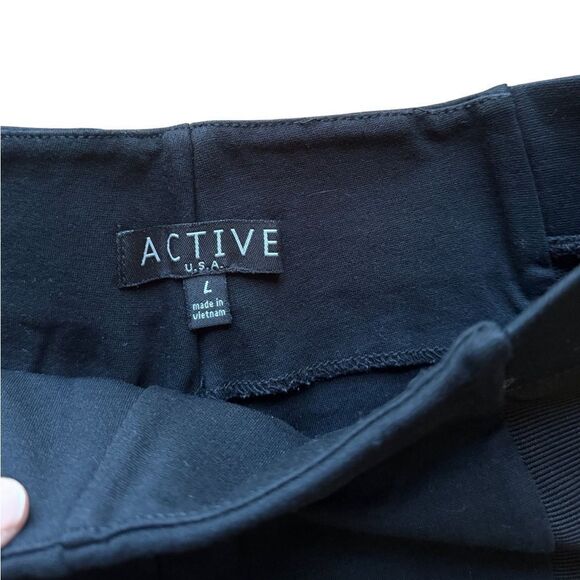 Active USA Black Pull On Pants w/ Ankle Zippers - Size Large - Picture 3 of 6